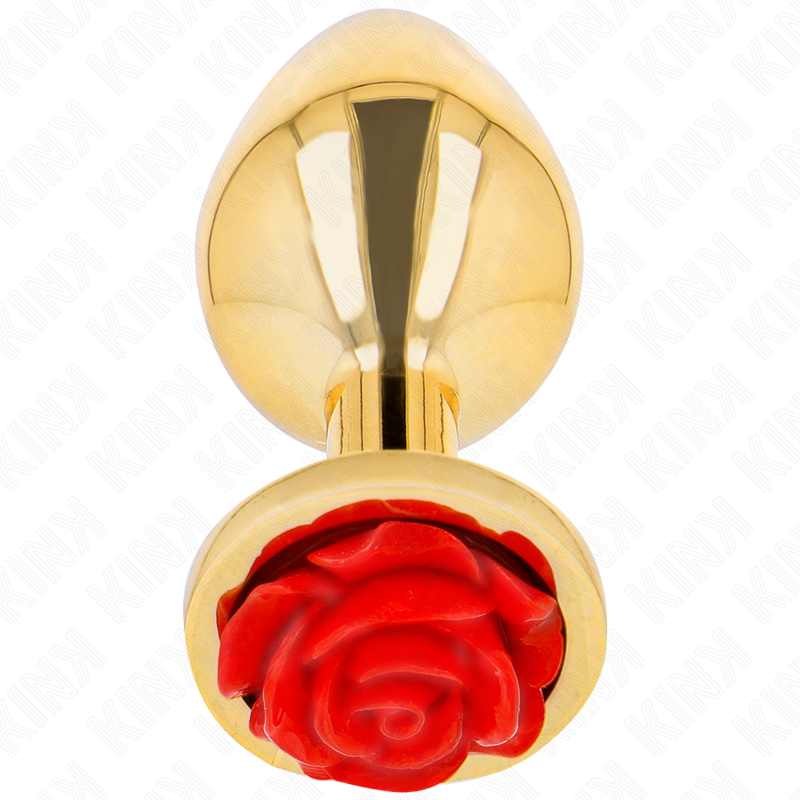 Imagen que nos facilita KINK PLEASURE PLUGS de su producto erótico KINK - PLUG ANAL DORADO ROSA ROJA TALLA M para nuestra categoría "BDSM & BONDAGE |Artículos BDSM|Plug Anal BDSM".