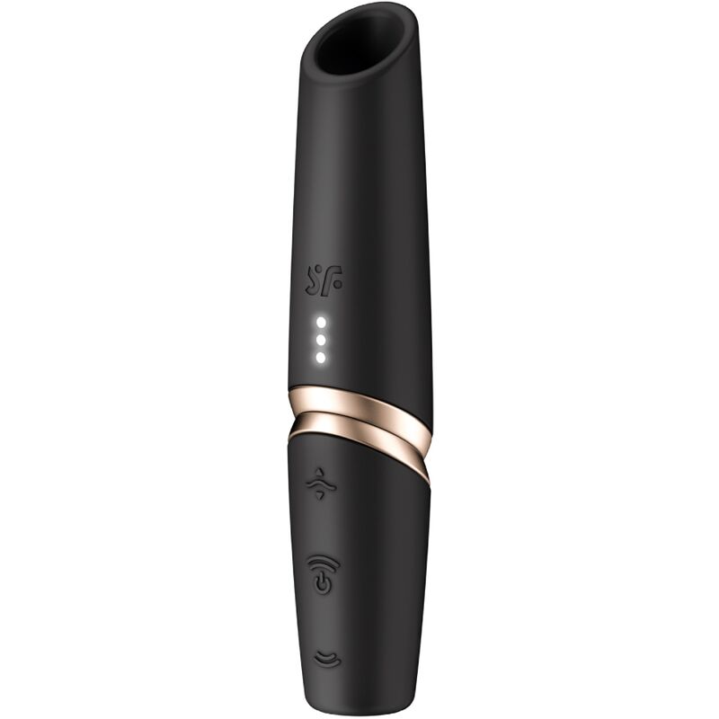 Imagen que nos facilita SATISFYER AIR PULSE de su producto erótico SATISFYER - PERFECT KISS ESTIMULADOR CLÍTORIS POR ONDAS NEGRO / DORADO para nuestra categoría "JUGUETES BIENESTAR |Juguetes para Mujeres|Estimuladores|Para Clítoris".