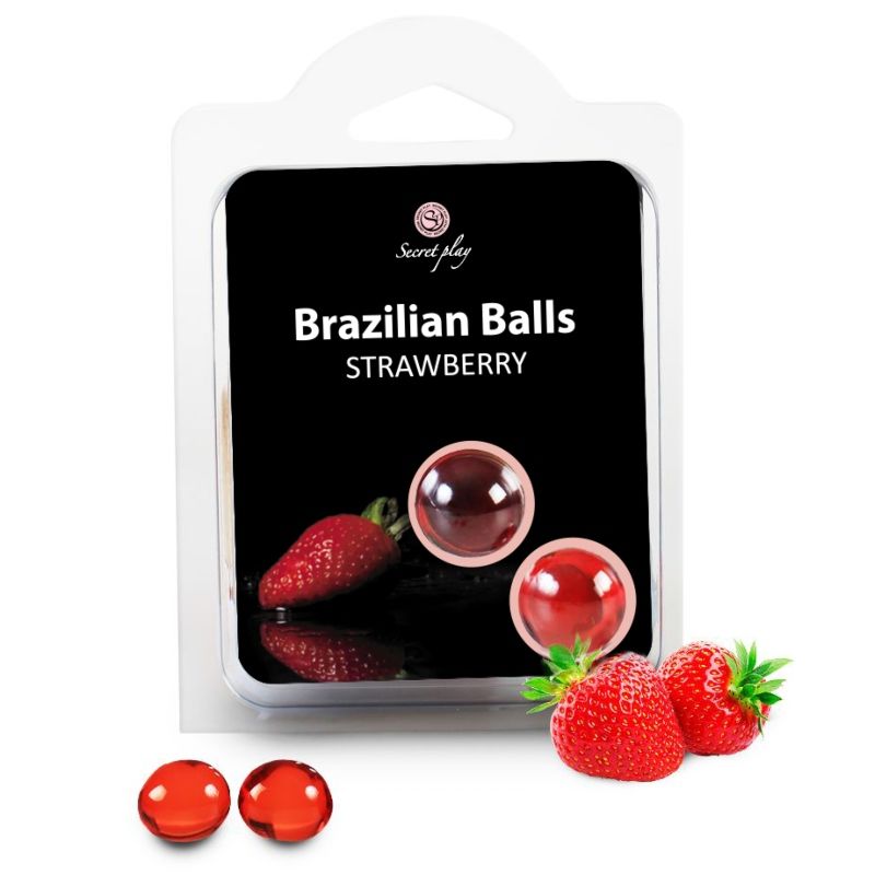 Imagen que nos facilita SECRETPLAY COSMETIC de su producto erótico SECRETPLAY - BRAZILIAN BALLS FRESAS SET 2 BOLAS para nuestra categoría "DROGUERÍA |Lubricantes|Bolas Brazilian Balls".