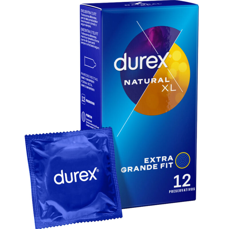 Imagen que nos facilita DUREX CONDOMS de su producto erótico DUREX - NATURAL XL 12 UNIDADES para nuestra categoría "PRESERVATIVOS |Todas las tallas|Tamaño XL (Grandes)".